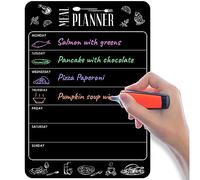 Planificador Semanal Nevera A4 - Pizarra Magnética Nevera Diseño Moderno - Lista Compra y Menú Semanal Magnético para Frigorífico - Magnetic Board Fridge Reutilizable - Uso con Tiza Líquida Neón