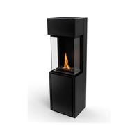 Planika - Chimenea De Bioetanol Sin Ventilación Arcticon Bev, Control Remoto, Llama Real, Diseño Panorámico - Negro