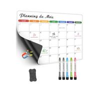 Planning nevera magnética borrable en seco - SONNELD Calendario magnético para nevera y semana magnética, tabla de nevera magnética de adhesión total, organización familiar, menú de semana, lista de