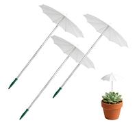 Plant Umbrellas - Mini sombra retráctil pequeña de 3 piezas | Sombrilla para porche, patio, césped, terraza, invernadero, parterres, plántulas, balcón, jardín