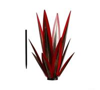 Planta Agave Metálica 35cm Jardín Exterior(red) | para acero hierro , metálico único, para ideal exteriores, sin mantenimiento, duradero