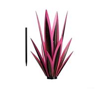 Planta Agave Metálica 35cm para decoración Jardín Exterior Planta(pink) | metálico llamativo, acabado realista, para ideal jardines modernos, resiste oxidación, para verde rosa