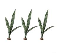 Planta artificial de serpiente, 3 piezas de decoración de espada de jade azul, sin mantenimiento, planta verde falsa de larga duración para oficina en casa CL20005 (verde claro)