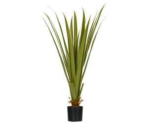 Planta artificial HOMCOM tipo agave en maceta, altura 90 cm, 16 hojas, interior y exterior, gran realismo