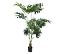 Planta artificial Palmetto de California de 200 cm - Palma artificial con grandes hojas en abanico - Planta tropical artificial de alta calidad para sala de estar, oficina y áreas exteriores cubiertas
