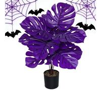 Planta de palma artificial realista decorativa Monstera | Macetas falsas para oficina, hogar, granja, Navidad, primavera, otoño, dormitorio, cocina
