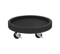 Planta redonda para carrito con ruedas, plataforma móvil con aspecto de cemento para macetas grandes, bandeja de movimiento de plantas para interiores y exteriores con ruedas (negro)