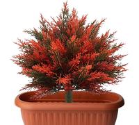 Plantas artificiales con estacas, decoración de topiario de cedro sintético | Plantas artificiales al aire libre para otoño, patio, porche, césped, patio trasero
