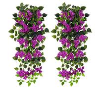 Plantas Colgantes Artificiales de buganvilla, Tela de plástico sintético Resistente a los Rayos UV para Interiores y Exteriores, jardín, Porche, Alero, Boda, decoración de Pared