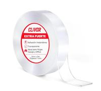 PLANTAWA CLIVOR Cinta Adhesiva Doble Cara Transparente 2 cm x 3 m | Fijación Invisible para Hogar | Alta Adhesión sin Taladros | Ideal para Decoración, Baño y Cocina