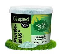 PLANTEMUS Abono Césped Premium Efecto Prolongado 60 m² Fertilizante NPK (12-11-18) granulado en Perlas Ultrasolubles | Nutrición Completa: Césped Fuerte, Verde y Denso 1.8 KG