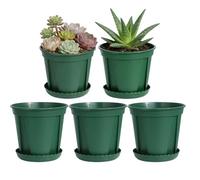 Planter Set - Breathable Flower Pots, 9.45x9.17in Five Piece UV-Resistant Indoor Outdoor Nursery Containers for Orchid Monstera Office Balcony Living Room Bedroom, Household Supplies for Daily