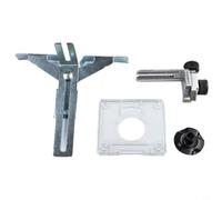 Plantilla de guía de borde de enrutador para Bosch POF 3701 3703 3709 3710, plantilla de recortadora recta de metal con soporte de rueda, accesorio de corte de carpintería de precisión (4 piezas/juego