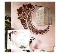 Plantilla decorativa grande de luna creciente, 50 x 51 cm, reutilizable, árabe islámico, para dormitorio, sala de estar, decoración de Ramadán