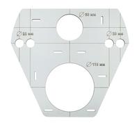 Plantilla, patrón, marcador de orificios para bastidor Geberit WC SENDI noVa TEMPLATE - Plantilla de trazado para soporte de inodoro - Soporte para inodoro suspendido - para agujeros de azulejos