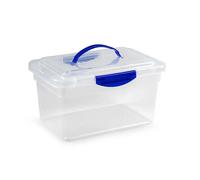 Plastic Forte Caja de Almacenaje 9 Litros Transparente Caja de ordenación de plástico, Contenedor de almacenamiento