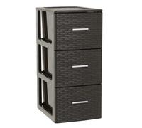 Plastic Forte - Cajonera de Plástico Volga Rattan Antracita / Wengué / Blanco Decoración Hogar Oficina