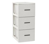 Plastic Forte Cajonera de Plástico Volga Rattan - Organizador de Almacenaje para Habitación, Armario, Oficina, Garaje o Baño, Diseño Moderno Imitación Mimbre en Antracita, Wengué，Marfil o Blanco,