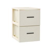 Plastic Forte Cajonera de Plástico Volga Rattan - Organizador de Almacenaje para Habitación, Armario, Oficina, Garaje o Baño, Diseño Moderno Imitación Mimbre en Antracita, Wengué，Marfil o Blanco, Idea