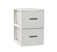 Plastic Forte Cajonera de Plástico Volga Rattan - Organizador de Almacenaje para Habitación, Armario, Oficina, Garaje o Baño, Diseño Moderno Imitación Mimbre en Antracita, Wengué，Marfil o Blanco, Idea