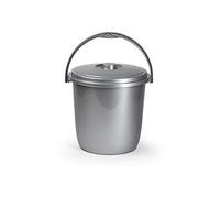 Plastic Forte - Cubo Basura con Tapa 15 litros Plata Eco (1224912)