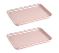 Plastic Forte Edén - Juego de 2 Bandejas de Servicio Nº 3 Rectangulares. Rosa