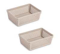 Plastic Forte - Juego de 2 Bandejas Organizadoras Pequeñas Multiusos. Marrón