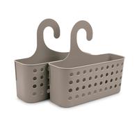 Plastic Forte - Juego de 2 Cestas Organizadoras de Ducha Colgantes. Marrón Claro