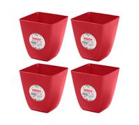 Plastic Forte - Juego de 4 Macetas Decorativas 14 cm. Granate