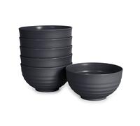 Plastic Forte - Juego de 6 Cuencos Classic de 540 ml Reutilizables. Ideal Fiestas. Grafito