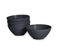 Plastic Forte - Juego de 6 Cuencos Classic de 570 ml Reutilizables. Ideal Fiestas. Grafito