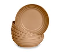 Plastic Forte - Juego de 6 Platos Classic Hondos 19 cm Reutilizables. Ideal Navidad. Dorado