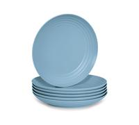 Plastic Forte - Juego de 6 Platos Classic Llanos 20 cm Reutilizables. Ideal Fiestas. Azul