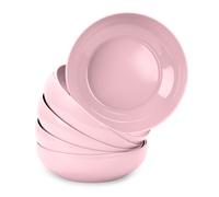 Plastic Forte - Juego de 6 Platos Hondos Stilo de 20 cm Reutilizables. Ideal Fiestas. Rosa