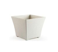 Plastic Forte Maceta Rattan Cuadrada 37 cm Marfil