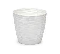 Plastic Forte Maceta Redonda Pequeña Sahara 23cm Plástico Forte - Resistente a la Intemperie White