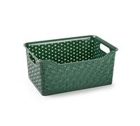Plastic Forte Nature - Cesta Ordenación Rectangular 6L Ideal Navidad. Verde