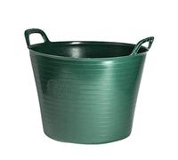 PlasticForte Capazo/Flexitub | Tubo de plástico | Cubo de plástico Flexible | - 25L 42x38x32.5cm PARCHIS Verde