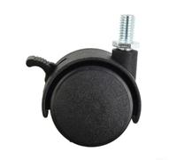 Plástico para rueda giratoria de doble rueda con vástago roscado M8, negro 40 x 30 mm, ruedas de repuesto para silla de oficina y muebles para rotación suave de 360° en carros, carros