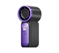 Plástico plegable para mini ventilador, recargable por USB, plástico ligero | Fuerte flujo de aire turbo, 6 ajustes, recargable por USB, pantalla LED digital, funcionamiento ultrasilencioso
