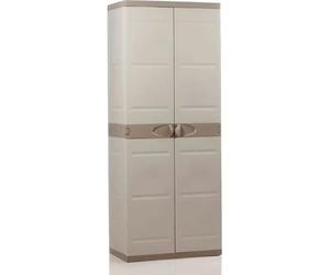 Plastiken Armario alto TITANIO con 2 puertas y 4 estantes Beige y gris pardo
