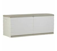 Plastiken Caja de almacenamiento de 450L con ruedas y cerradura beige