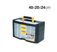 PLASTIKEN de Cajones con 2 cajones Pequeños y . 40x20x24cm. Organizador Tornillos, Heramientas, Manualidades. Fácil de Transportar y Apilables.
