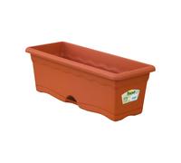 Plastiken jardinera plato integrado 80x20cm terracota