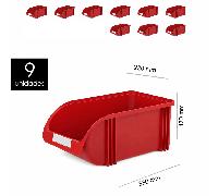 PLASTIKEN Pack 9 Unidades Gaveta Apilable 21 Cm 21 cm x 33 cm x 17 cm. Organizador Tornillos, Cajones Apilables, de plástico.