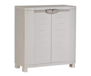 Plastiken Spacesaver 90 Armario bajo con 2 puertas y estantes, Beige