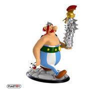 Plastoy Figura Astérix – Obélix con pila de cascos e Idéfix – Plástico 22 cm