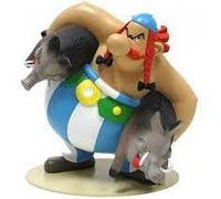Plastoy astérix figura obélix llevando un jabalí - plástico - 8 cm