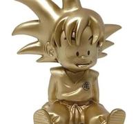 Plastoy - Figura hucha 3D de Son Goku dorado de Dragon Ball para coleccionistas y fans, diseño premium con ranura para monedas y billetes, ideal como decoración temática para estanterías y escritorios