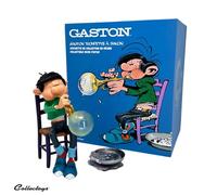 Plastoy Gaston Lagaffe Figurita Gaston con su invento, la trompeta de pompas de jabón - Resina - 16 cm